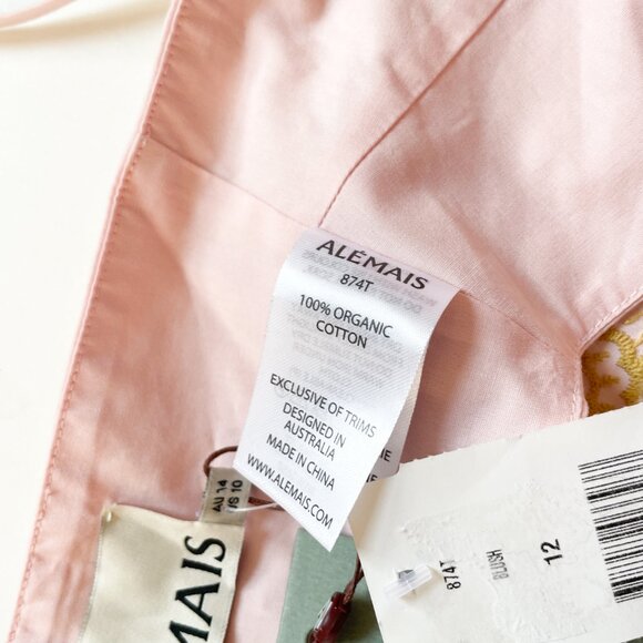 Alemais Anthea Lace Tie Back Cropped Top Blush Pink Size AU 14 US 10 NEW NWT - Picture 5 of 10